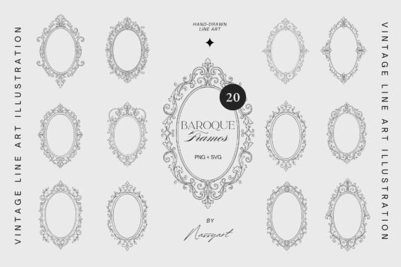 20 Baroque Oval Frames Clipart for Timeless Design