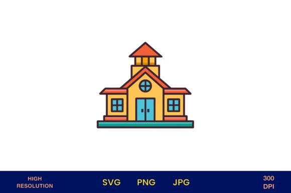 Bright School House Vector Design: A Modern Classic