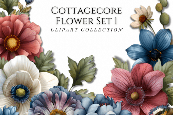 Bring Soft Countryside Charm to Your Projects with Cottagecore Flower Set 1