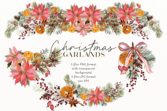 Christmas Floral Borders: Elevate Your Holiday Designs with Artistic Garlands