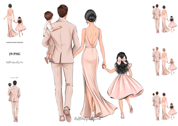 Crafting Timeless Designs with the Elegant Family Clipart Bundle