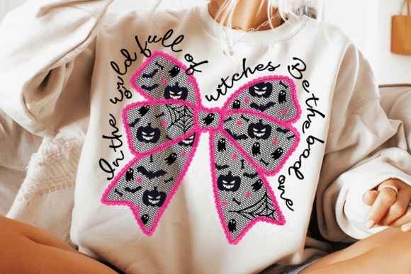 Embrace Spooky Charm: The Lace Bow Witch Halloween PNG for Girly Designs