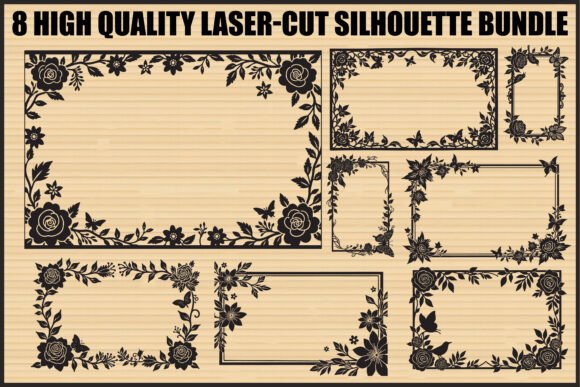 Floral Laser-Cut Frame Bundle: Elevate Your Designs