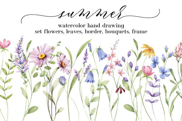 Floral Watercolor Set Flowers and Leaves: A Designer's Toolkit