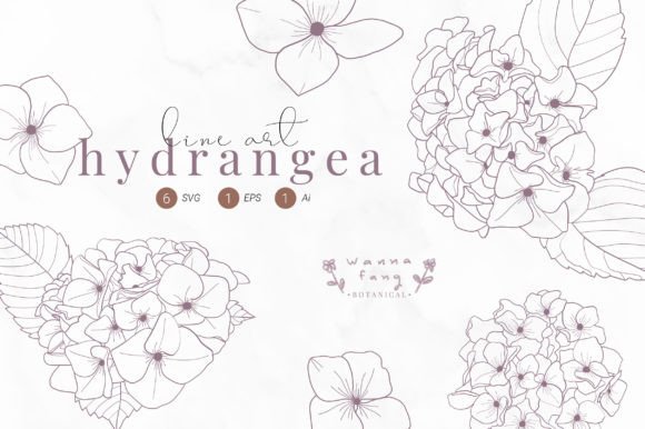 Line Art Botanical Flower Clipart: Elevate Your Designs with SVG Elegance