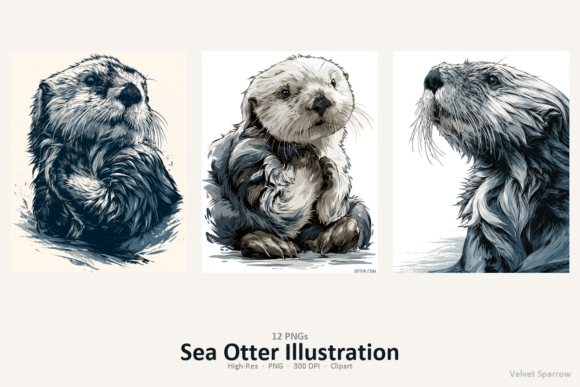 Sea Otter Illustration: Production-Ready PNGs for Instant Creativity