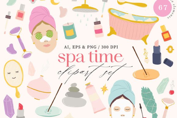 Spa Time Digital Clipart: A Toolkit for Modern Self-Care Branding