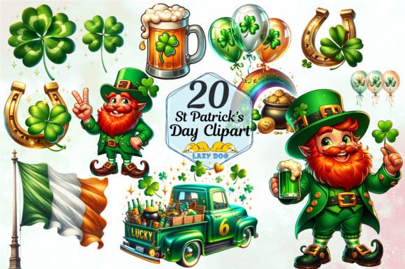 St Patrick's Day Clipart Sublimation: High-Res PNGs for Creators