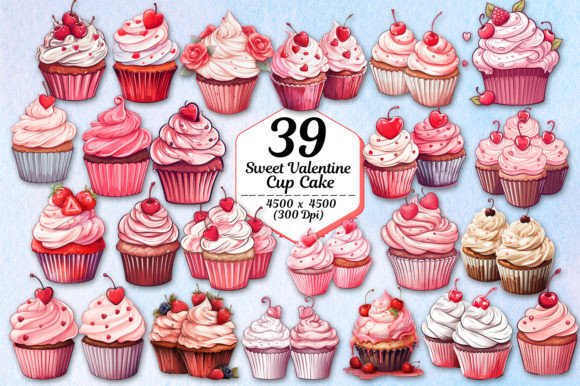 Sweet Valentine Cupcakes Clipart PNG: A Design Asset Breakdown