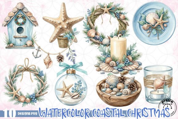 Watercolor Coastal Christmas PNG: Beyond the Basic Template